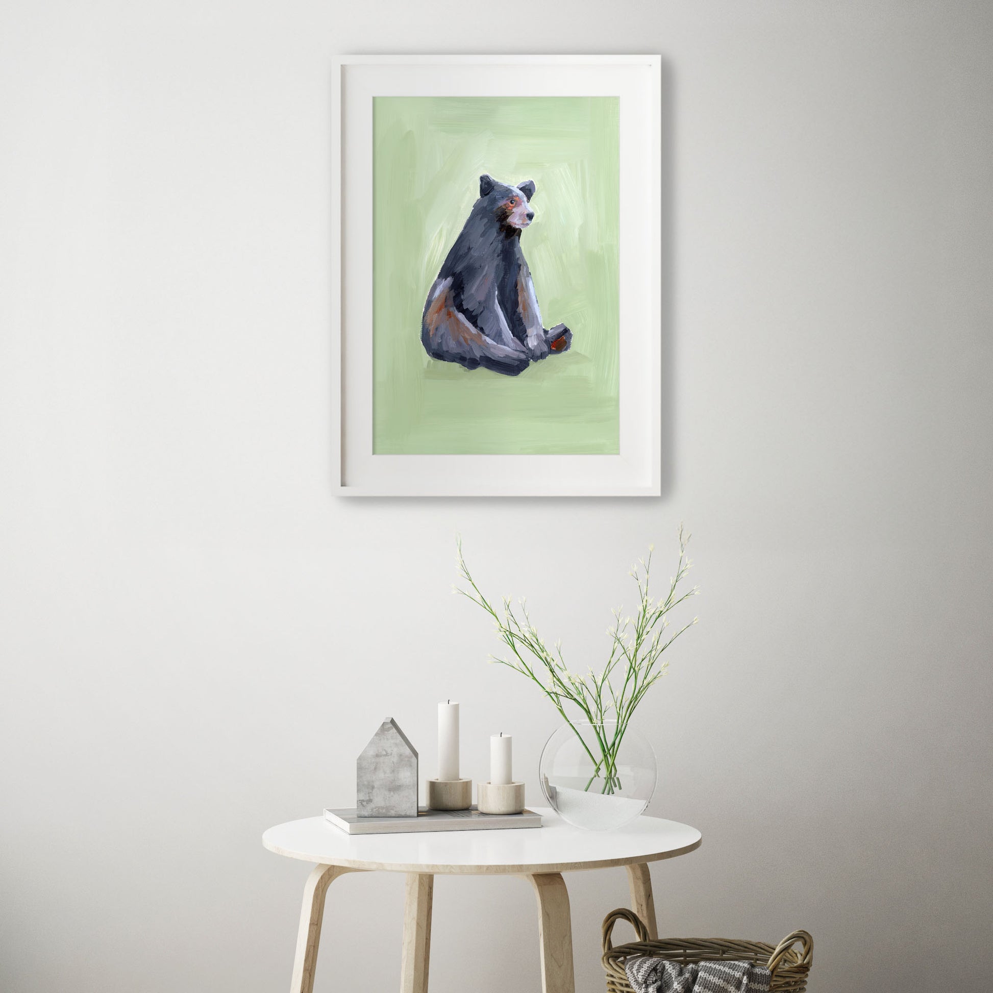 ’Waiting for a Snack’ Art Print - Nursery Wall - animal - animals - Artwork - bear