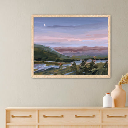 ’A Still Night’ Art Print - Paper / 5x7 in / Oak Frame - Blue Ridge Mountains Wall - Appalachian Trail - blue ridge