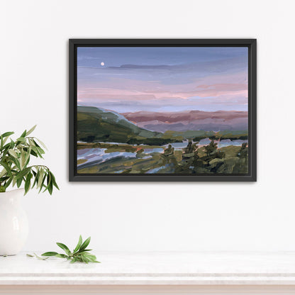 ’A Still Night’ Art Print - Stretched Canvas / 8x10 in / Black Frame - Blue Ridge Mountains Wall - Appalachian