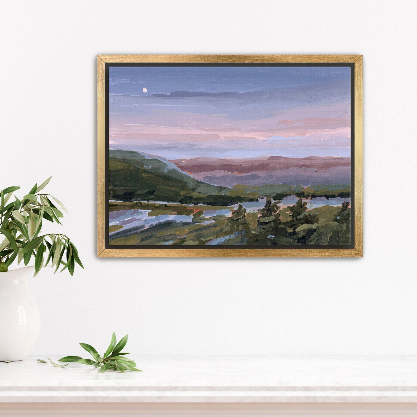 ’A Still Night’ Art Print - Stretched Canvas / 8x10 in / Gold Frame - Blue Ridge Mountains Wall - Appalachian Trail