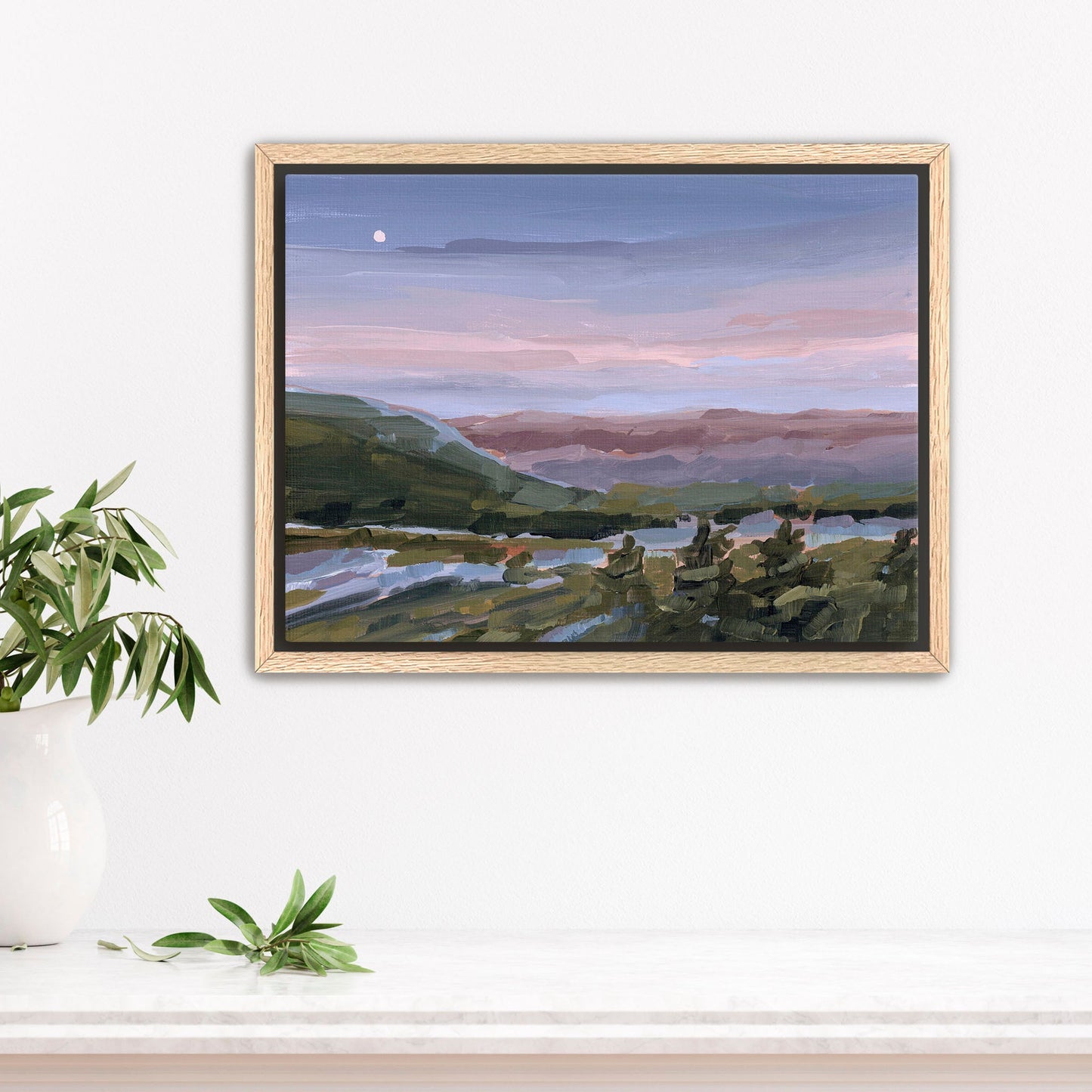 ’A Still Night’ Art Print - Stretched Canvas / 8x10 in / Oak Frame - Blue Ridge Mountains Wall - Appalachian Trail