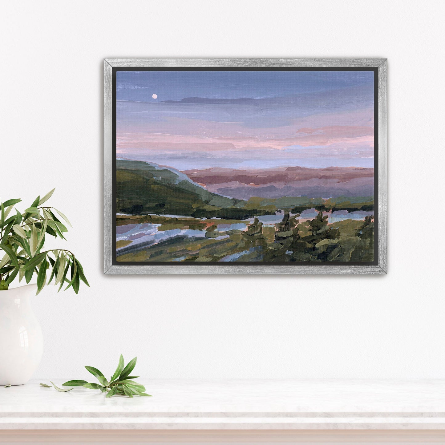 ’A Still Night’ Art Print - Stretched Canvas / 8x10 in / Silver Frame - Blue Ridge Mountains Wall - Appalachian