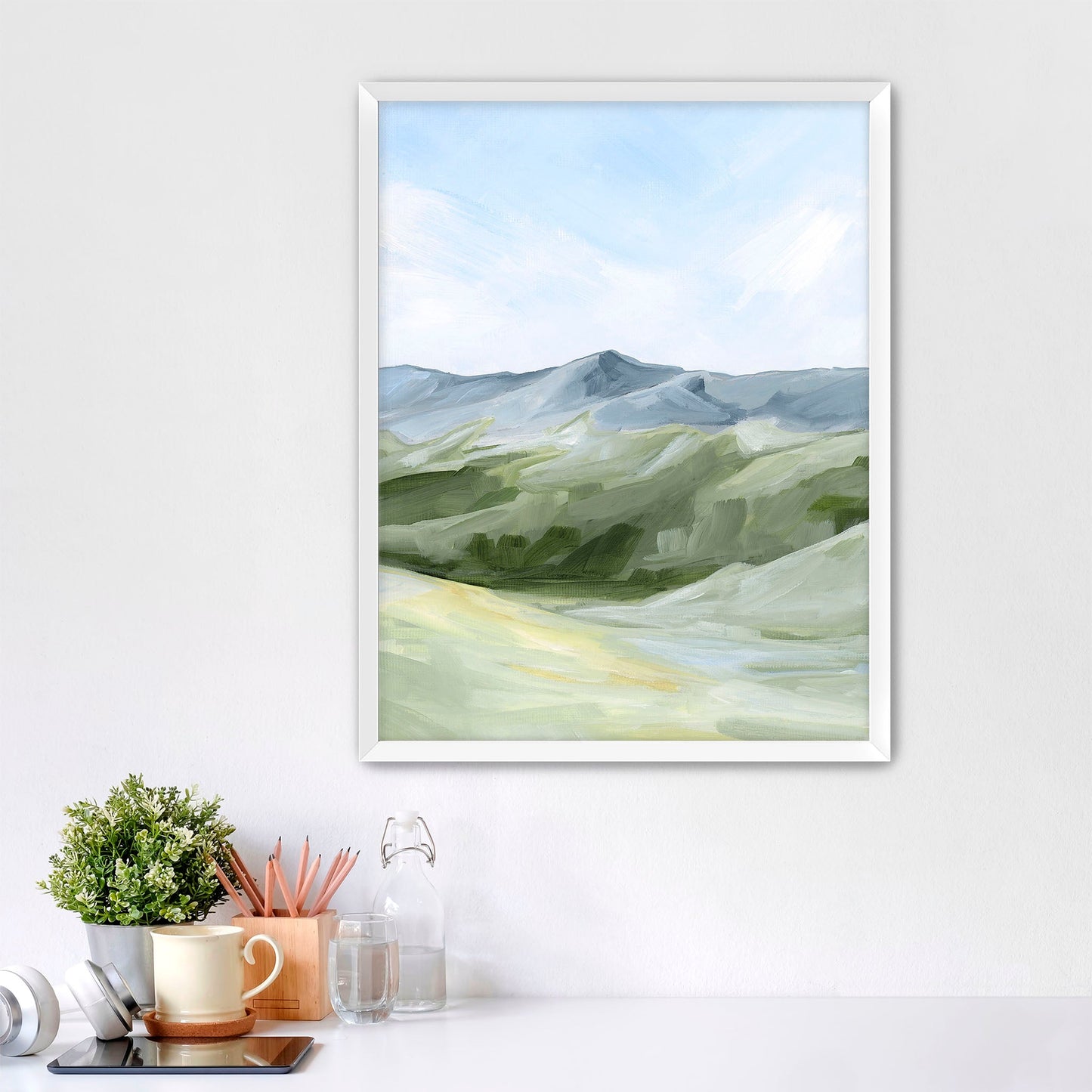 ’Above the Treeline’ Art Print - Paper / 5x7 in / White Frame - Colorado Mountain Wall - abstract - Artwork - Landscape