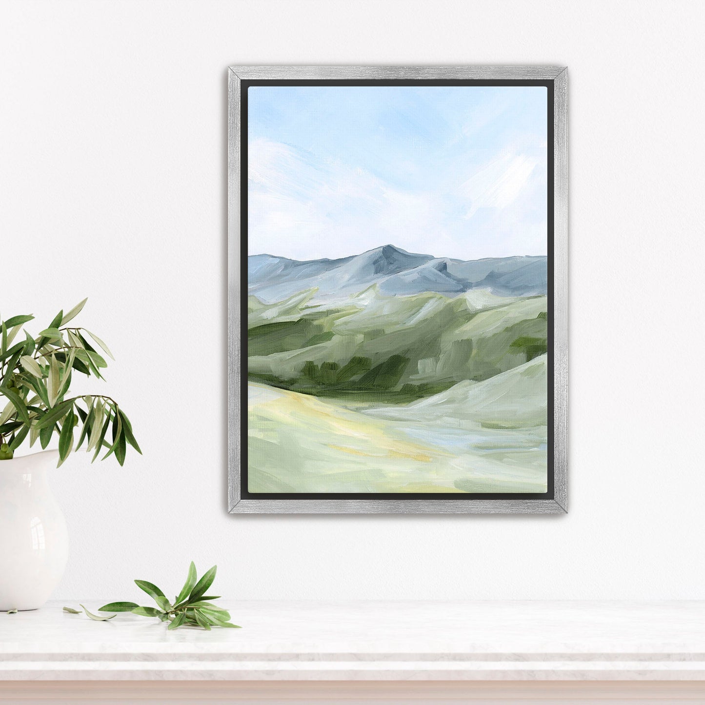 ’Above the Treeline’ Art Print - Stretched Canvas / 8x10 in / Silver Frame - Colorado Mountain Wall - abstract