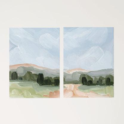’Almost Home’ Diptych Art Print || Set of 2 - Rolled Canvas / 8x10 in / No Frame - abstract - Artwork - Colorado