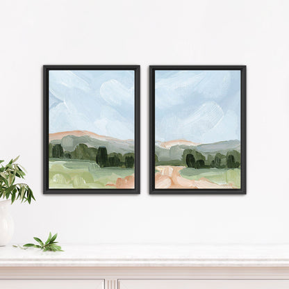 ’Almost Home’ Diptych Art Print || Set of 2 - Stretched Canvas / 8x10 in / Black Frame - abstract - Artwork - Colorado