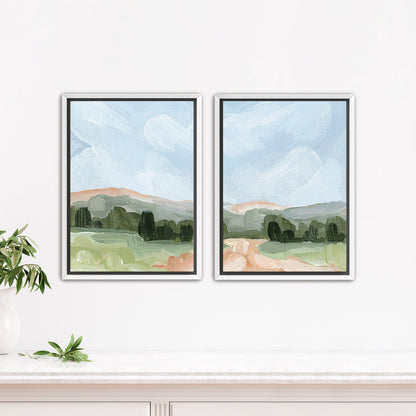 ’Almost Home’ Diptych Art Print || Set of 2 - Stretched Canvas / 8x10 in / White Frame - abstract - Artwork - Colorado