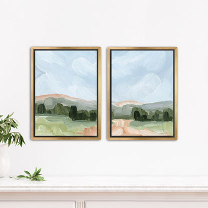 ’Almost Home’ Diptych Art Print || Set of 2 - Stretched Canvas / 8x10 in / Gold Frame - abstract - Artwork - Colorado