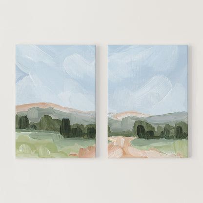 ’Almost Home’ Diptych Art Print || Set of 2 - Stretched Canvas / 8x10 in / No Frame - abstract - Artwork - Colorado