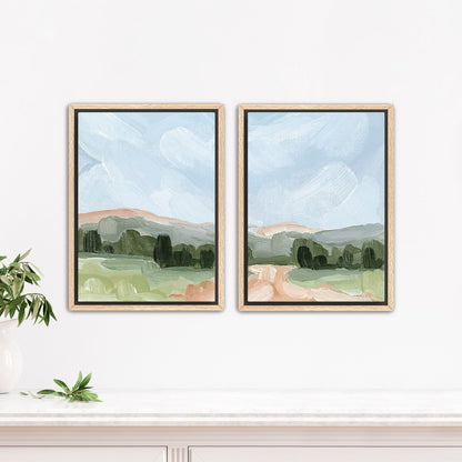 ’Almost Home’ Diptych Art Print || Set of 2 - Stretched Canvas / 8x10 in / Oak Frame - abstract - Artwork - Colorado