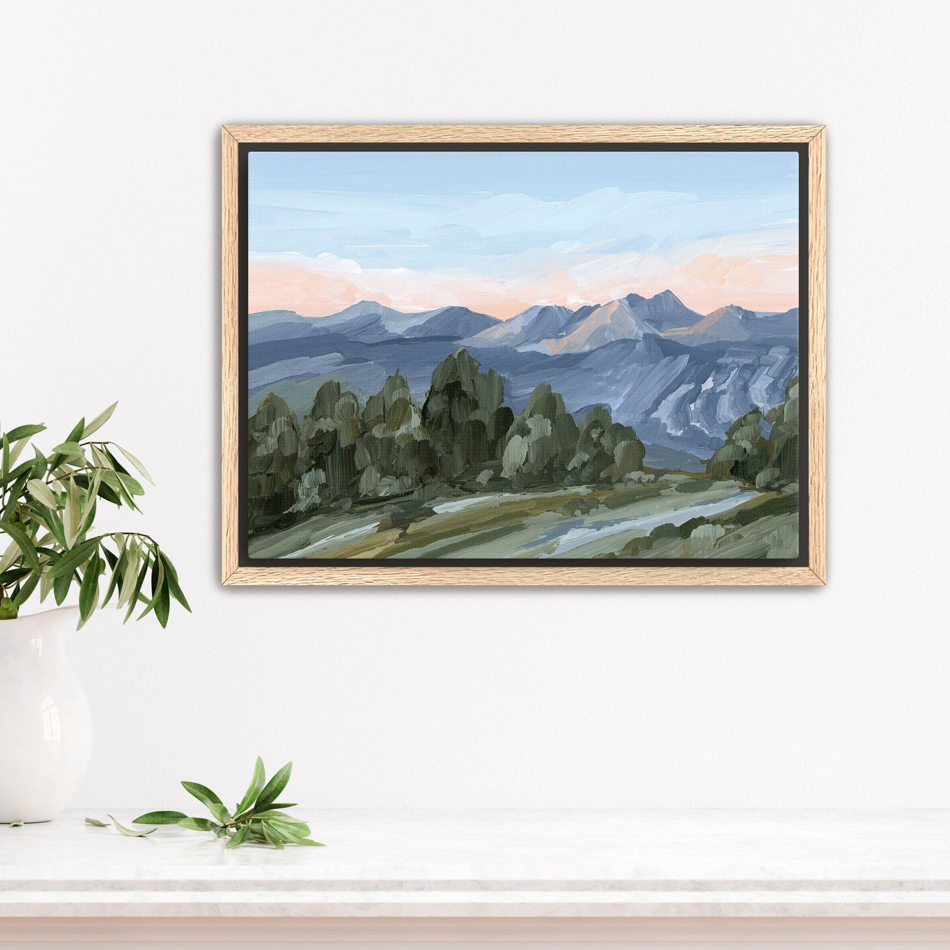 ’Alpine Glow’ 30x40 Stretched Canvas Art Print with Oak Frame || Final Sale - Breckenridge Colorado Landscape - Artwork