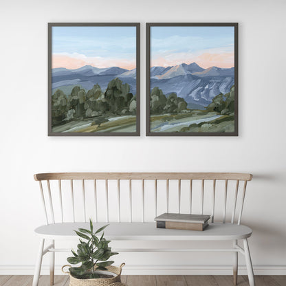 ’Alpine Glow’ Diptych Art Print || Set of 2 - abstract - Artwork - Breckenridge - Colorado