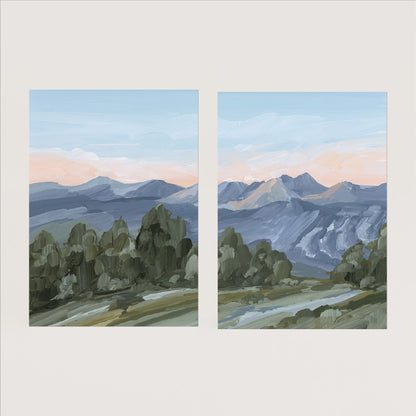 ’Alpine Glow’ Diptych Art Print || Set of 2 - Paper / 5x7 in / No Frame - abstract - Artwork - Breckenridge - Colorado