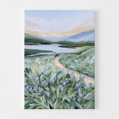 ’Among the Wildflowers’ Art Print - Stretched Canvas / 8x10 in / No Frame - Mountain Landscape Wall - Artwork