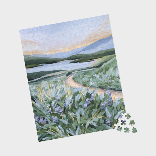 ’Among the Wildflowers’ Puzzle || 520 Pieces - Mountain Landscape - christmas gift - game - Gifts