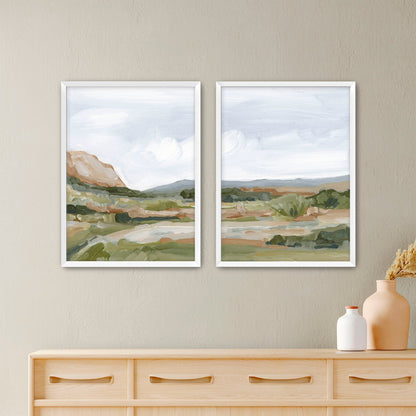 ’An Hour in the Garden’ Diptych Art Print || Set of 2 - Paper / 5x7 / White Frame - abstract - Artwork - Colorado
