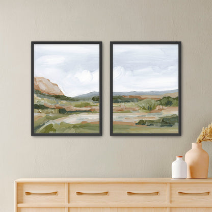 ’An Hour in the Garden’ Diptych Art Print || Set of 2 - Paper / 5x7 / Black Frame - abstract - Artwork - Colorado