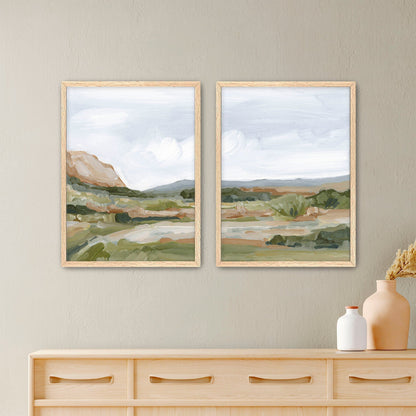 ’An Hour in the Garden’ Diptych Art Print || Set of 2 - Paper / 5x7 / Oak Frame - abstract - Artwork - Colorado