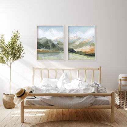 ’Autumn Dance’ Diptych Art Print || Set of 2 - abstract - Artwork - Autumn