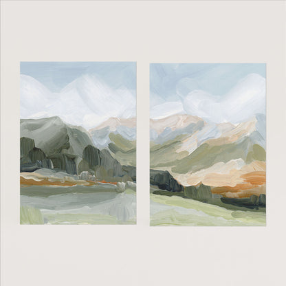 ’Autumn Dance’ Diptych Art Print || Set of 2 - Paper / 5x7 in / No Frame - abstract - Artwork - Autumn