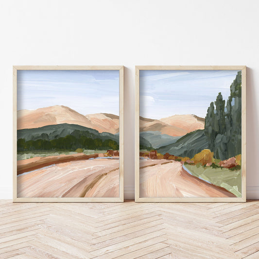 ’Autumn in the Rockies’ Diptych Art Print || Set of 2 - abstract - Artwork - Autumn - Colorado