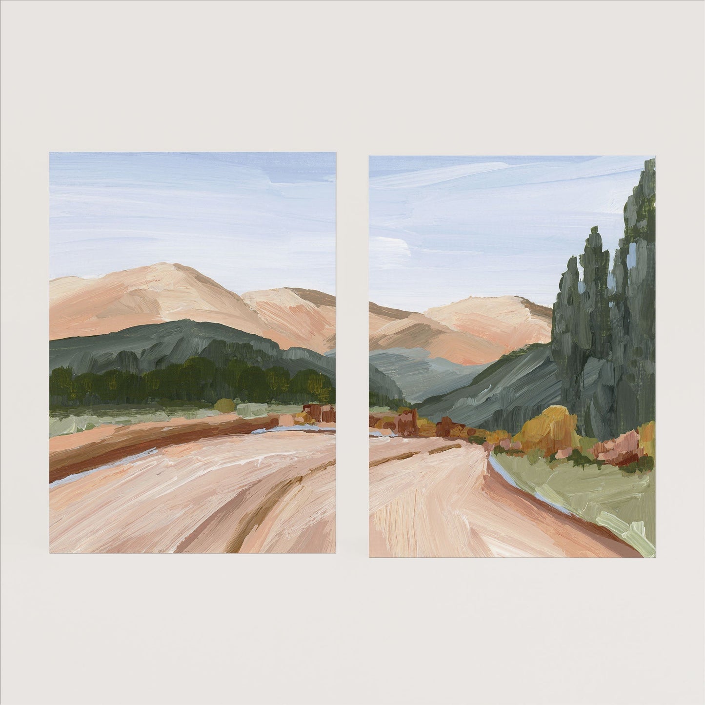 ’Autumn in the Rockies’ Diptych Art Print || Set of 2 - Paper / 5x7 / No Frame - abstract - Artwork - Autumn - Colorado