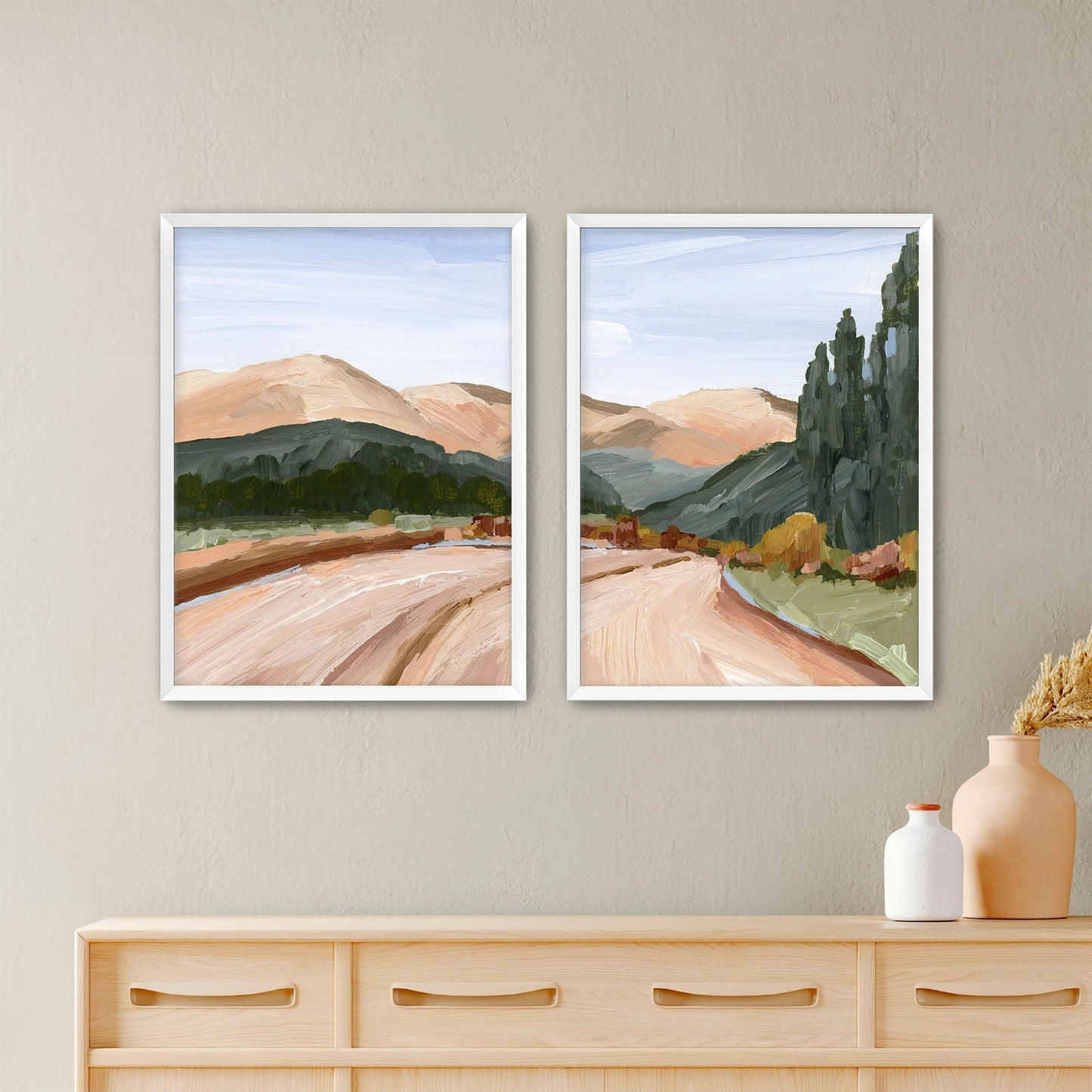 ’Autumn in the Rockies’ Diptych Art Print || Set of 2 - Paper / 5x7 / White Frame - abstract - Artwork - Autumn