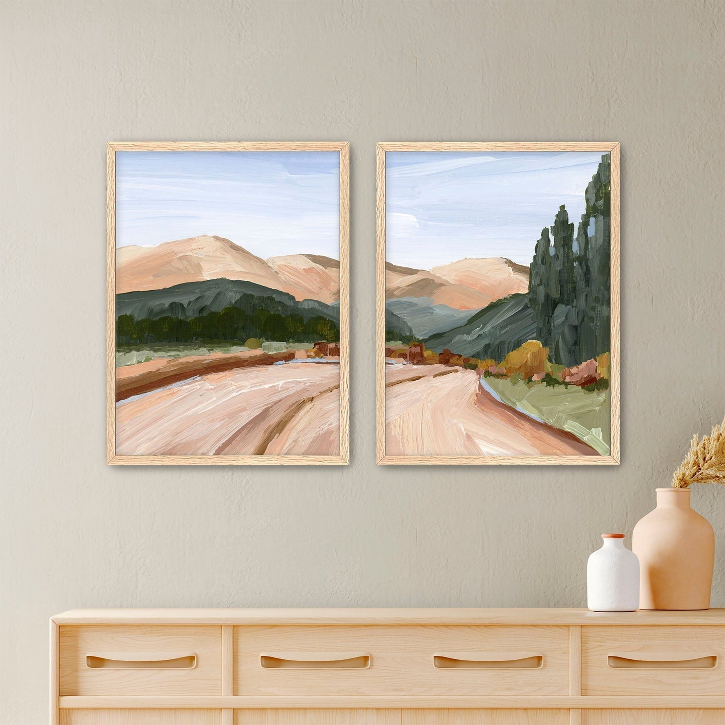 ’Autumn in the Rockies’ Diptych Art Print || Set of 2 - Paper / 5x7 / Oak Frame - abstract - Artwork - Autumn - Colorado