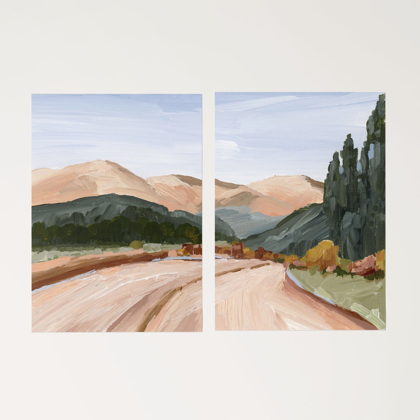 ’Autumn in the Rockies’ Diptych Art Print || Set of 2 - Rolled Canvas / 8x10 / No Frame - abstract - Artwork - Autumn