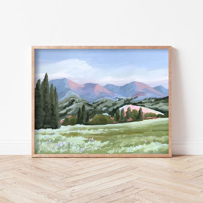 ’Basin Glow’ Art Print - Idaho Landscape Mountain Wall - ’sun valley’ - abstract - Artwork