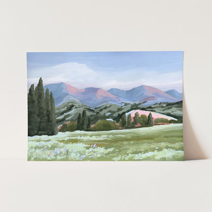 ’Basin Glow’ Art Print - Paper / 5x7 in / No Frame - Idaho Landscape Mountain Wall - ’sun valley’ - abstract - Artwork