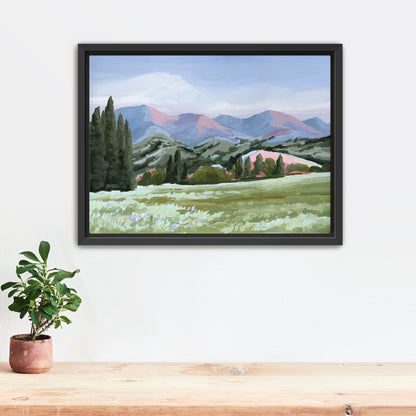 ’Basin Glow’ Art Print - Stretched Canvas / 8x10 in / Black Frame - Idaho Landscape Mountain Wall - ’sun valley’