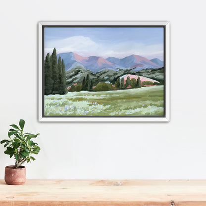 ’Basin Glow’ Art Print - Stretched Canvas / 8x10 in / White Frame - Idaho Landscape Mountain Wall - ’sun valley’