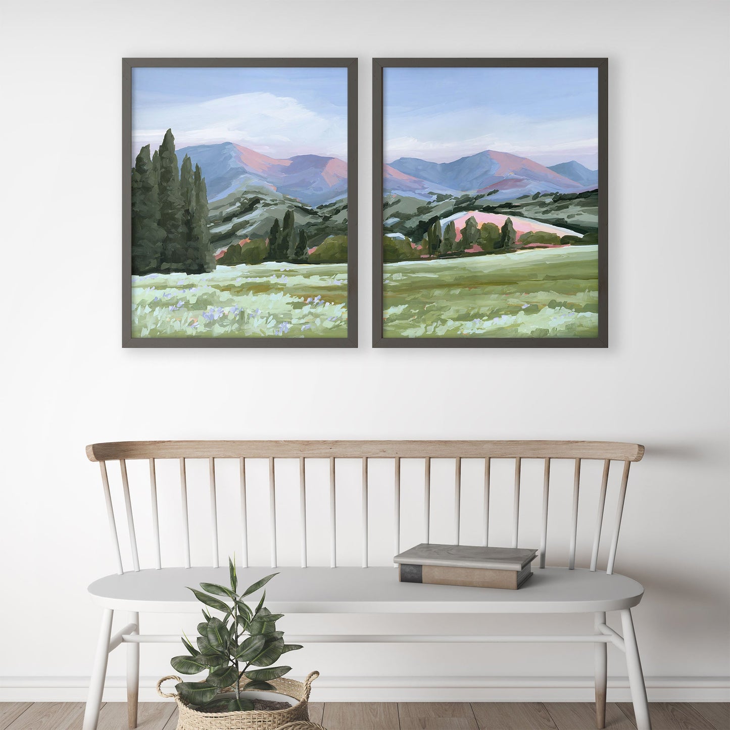 ’Basin Glow’ Diptych Art Print || Set of 2 - ’sun valley’ - abstract - Artwork