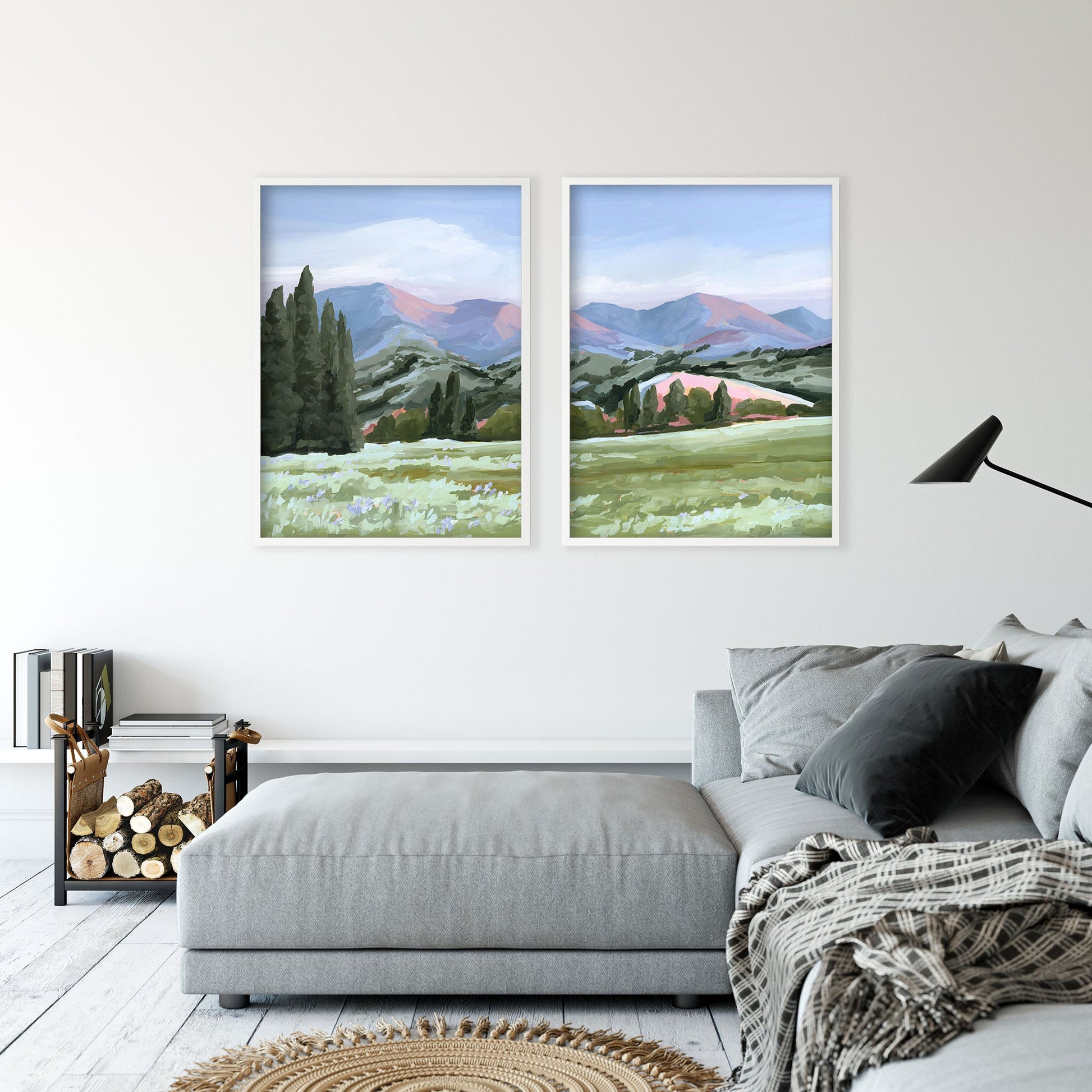 ’Basin Glow’ Diptych Art Print || Set of 2 - ’sun valley’ - abstract - Artwork