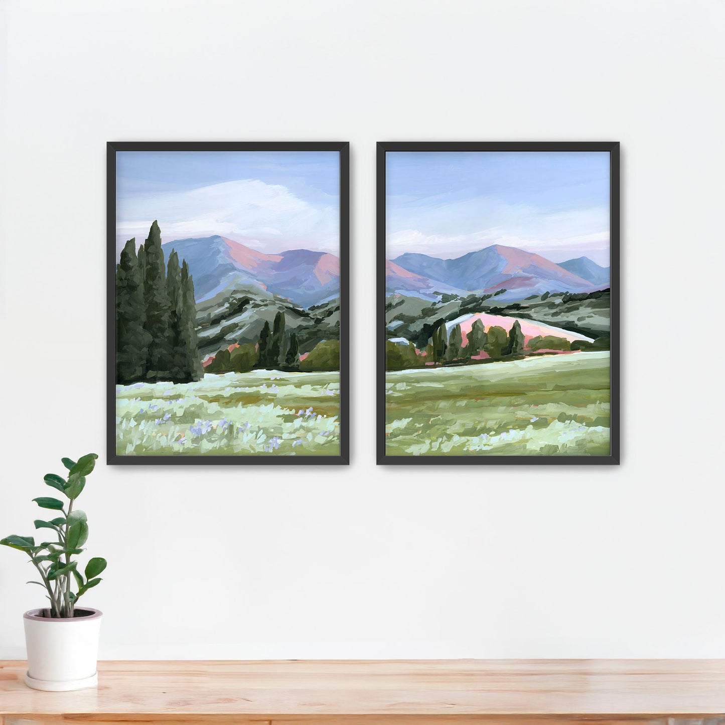 ’Basin Glow’ Diptych Art Print || Set of 2 - Paper / 5x7 in / Black Frame - ’sun valley’ - abstract - Artwork