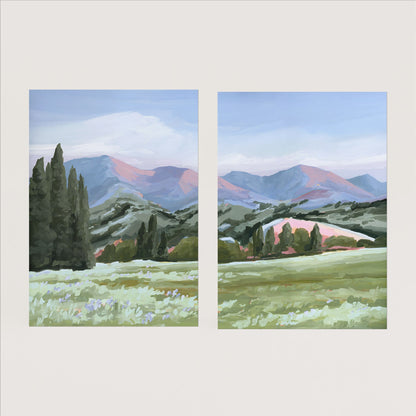 ’Basin Glow’ Diptych Art Print || Set of 2 - Paper / 5x7 in / No Frame - ’sun valley’ - abstract - Artwork