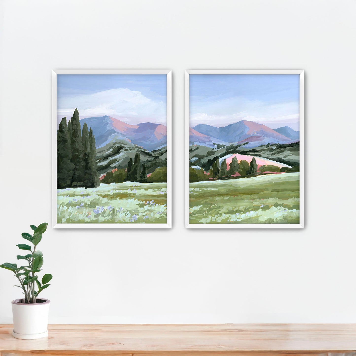 ’Basin Glow’ Diptych Art Print || Set of 2 - Paper / 5x7 in / White Frame - ’sun valley’ - abstract - Artwork