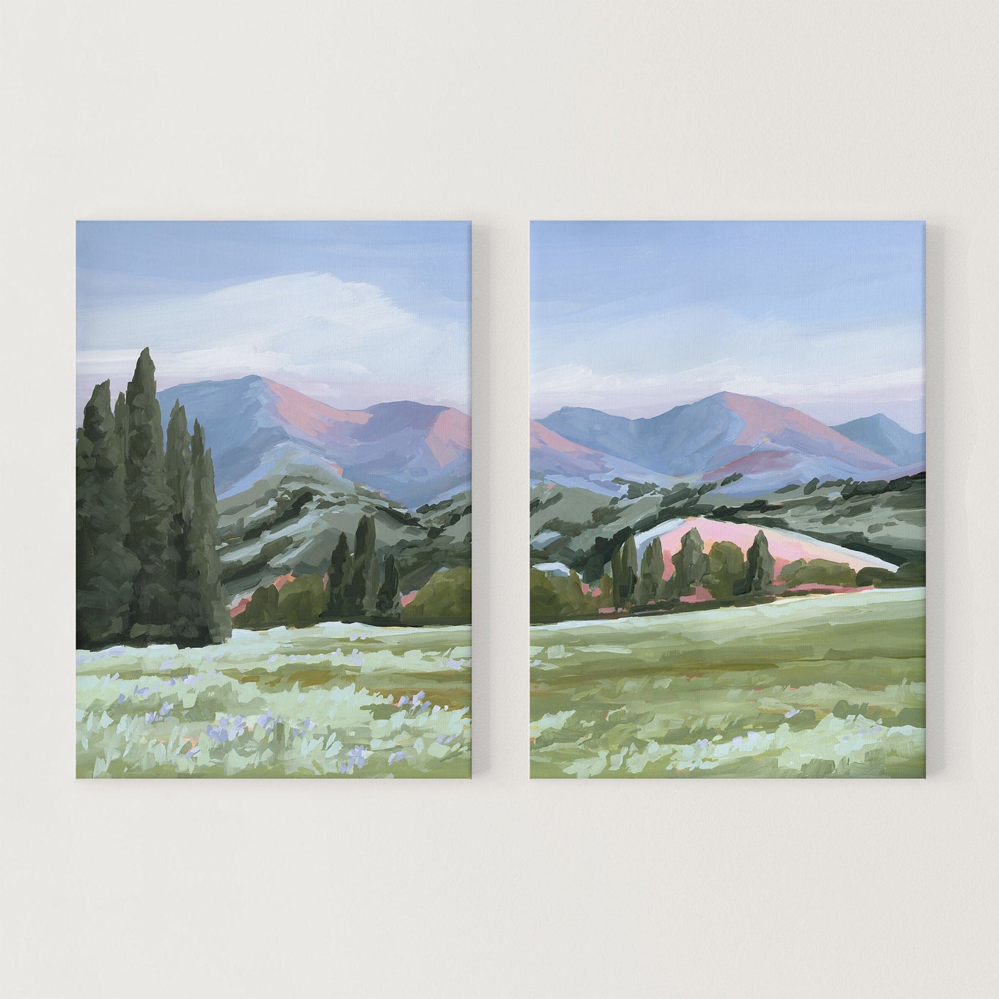 ’Basin Glow’ Diptych Art Print || Set of 2 - Stretched Canvas / 8x10 in / No Frame - ’sun valley’ - abstract - Artwork