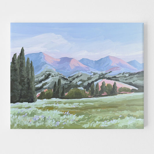 ’Basin Glow’ Original Painting || 24x30 - Sun Valley Idaho Landscape - ’snake river’ - ’sun valley’ - abstract