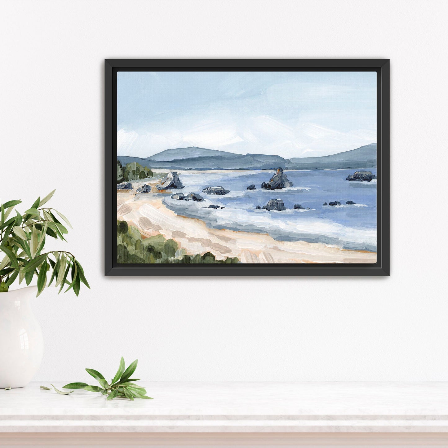 ’Battle Rock Beach’ Art Print - Stretched Canvas / 8x10 in / Black Frame - Oregon Coastal - Artwork - Beach - coast