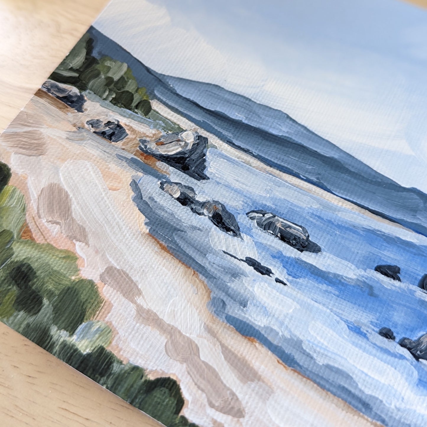 ’Battle Rock Beach’ Original Painting || 5x7