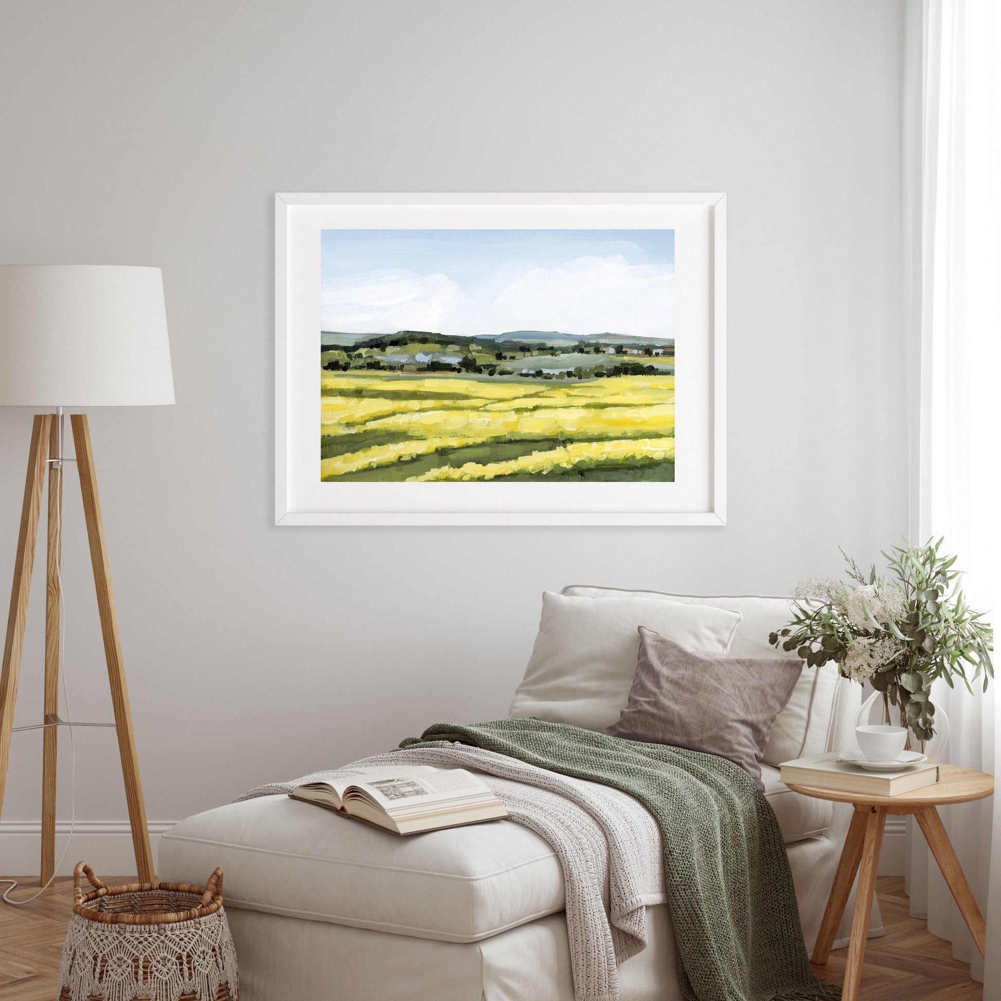 ’Blooming Fields’ Art Print - Germany Landscape Wall - Artwork - Europe - Flowers