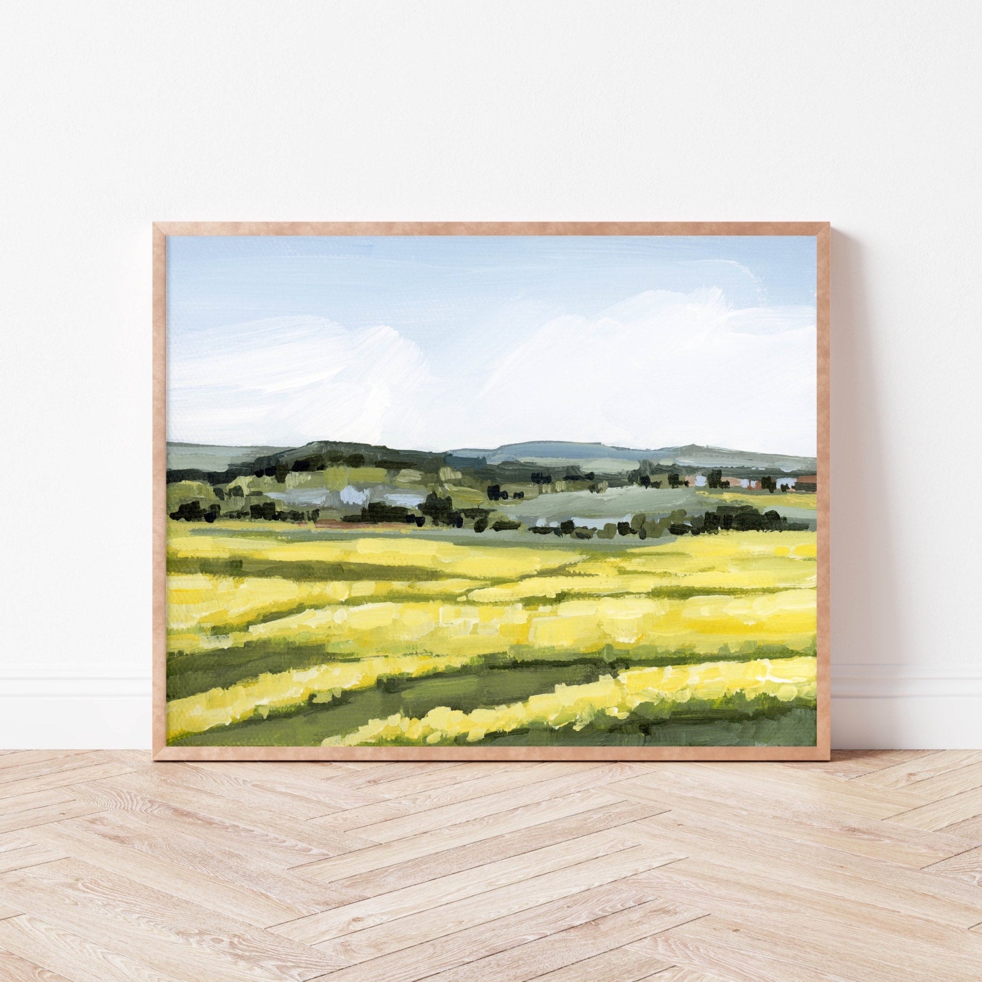 ’Blooming Fields’ Art Print - Germany Landscape Wall - Artwork - Europe - Flowers