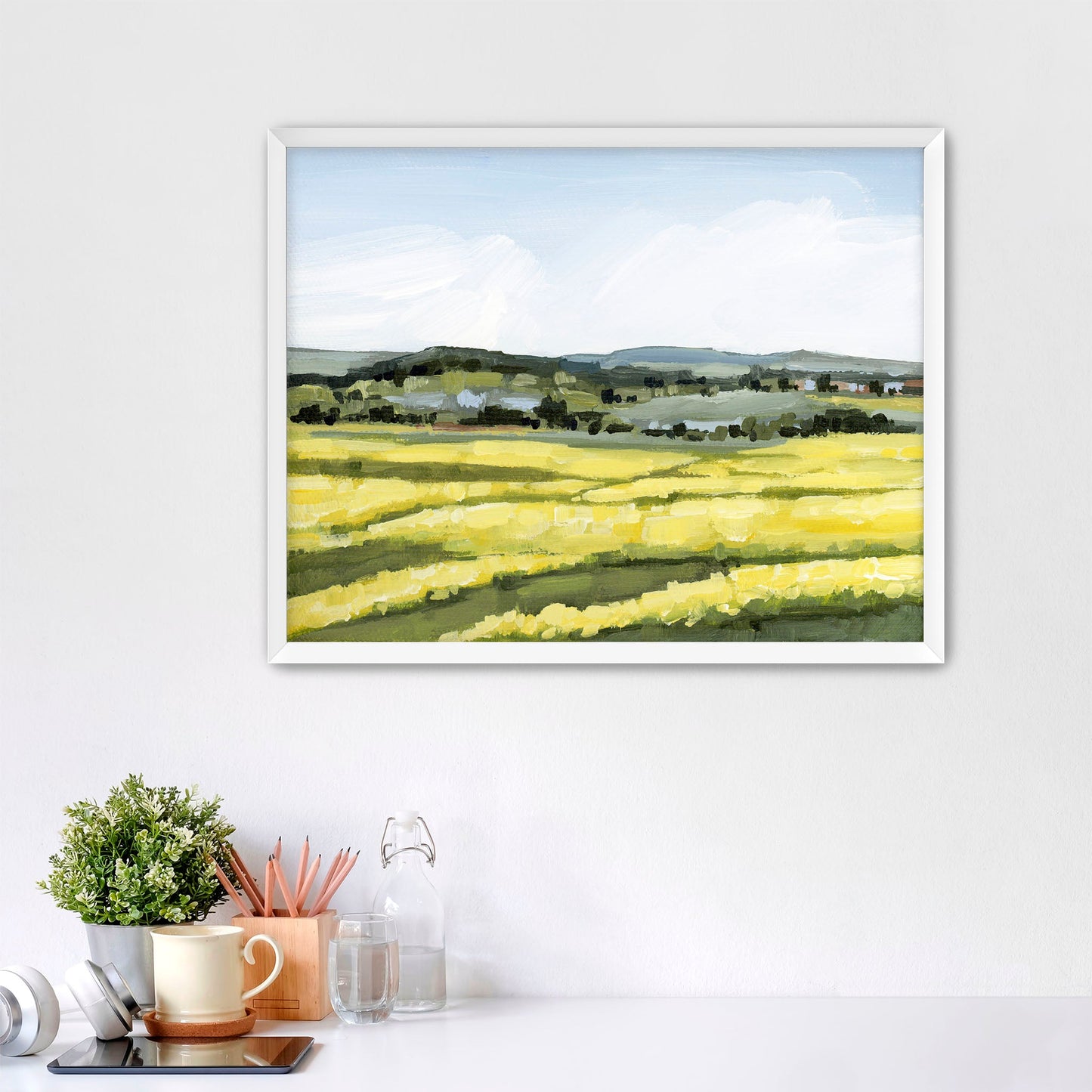 ’Blooming Fields’ Art Print - Paper / 5x7 in / White Frame - Germany Landscape Wall - Artwork - Europe - Flowers