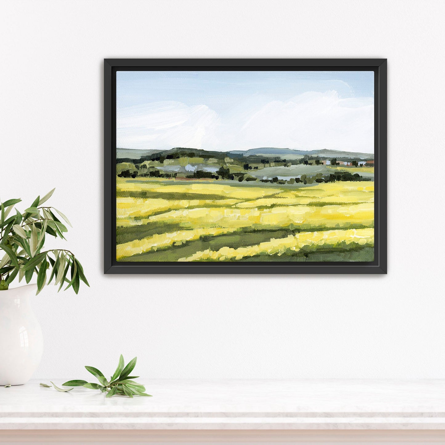 ’Blooming Fields’ Art Print - Stretched Canvas / 8x10 in / Black Frame - Germany Landscape Wall - Artwork - Europe