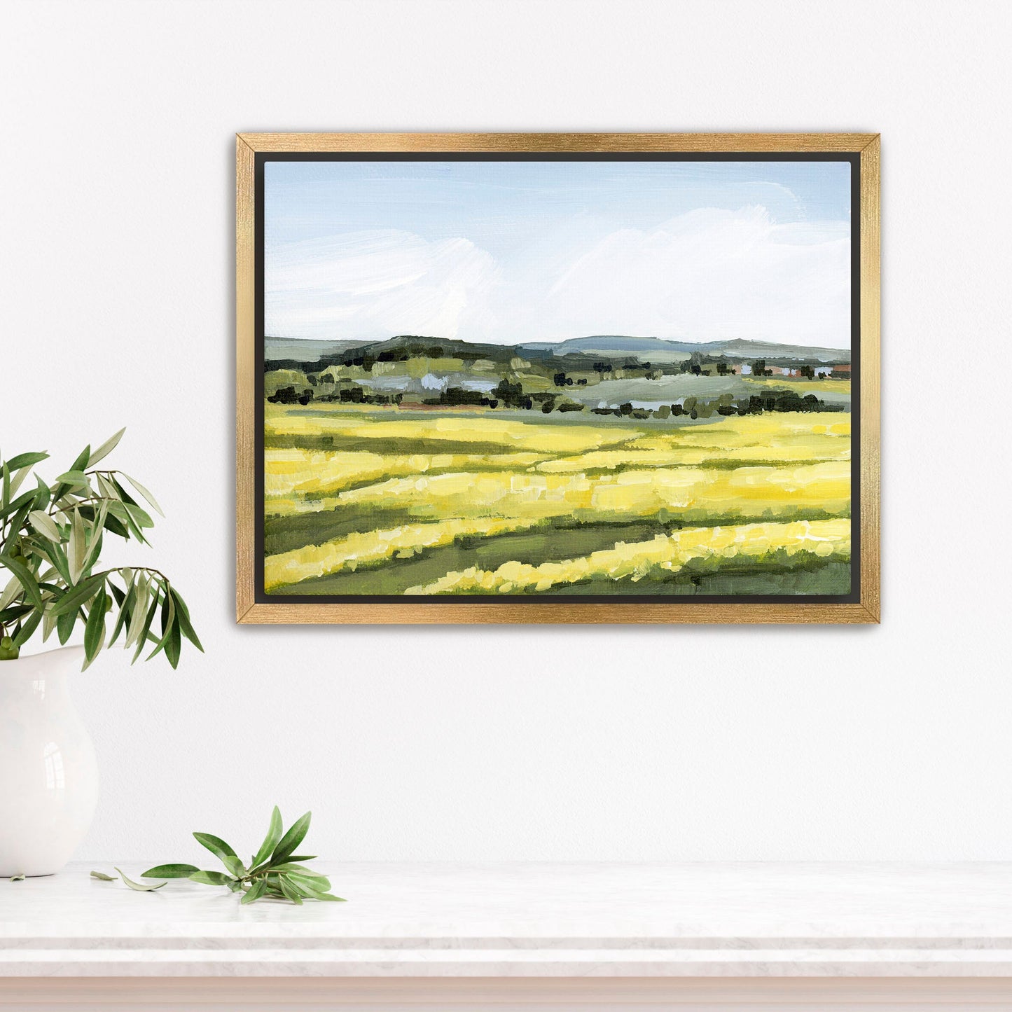 ’Blooming Fields’ Art Print - Stretched Canvas / 8x10 in / Gold Frame - Germany Landscape Wall - Artwork - Europe