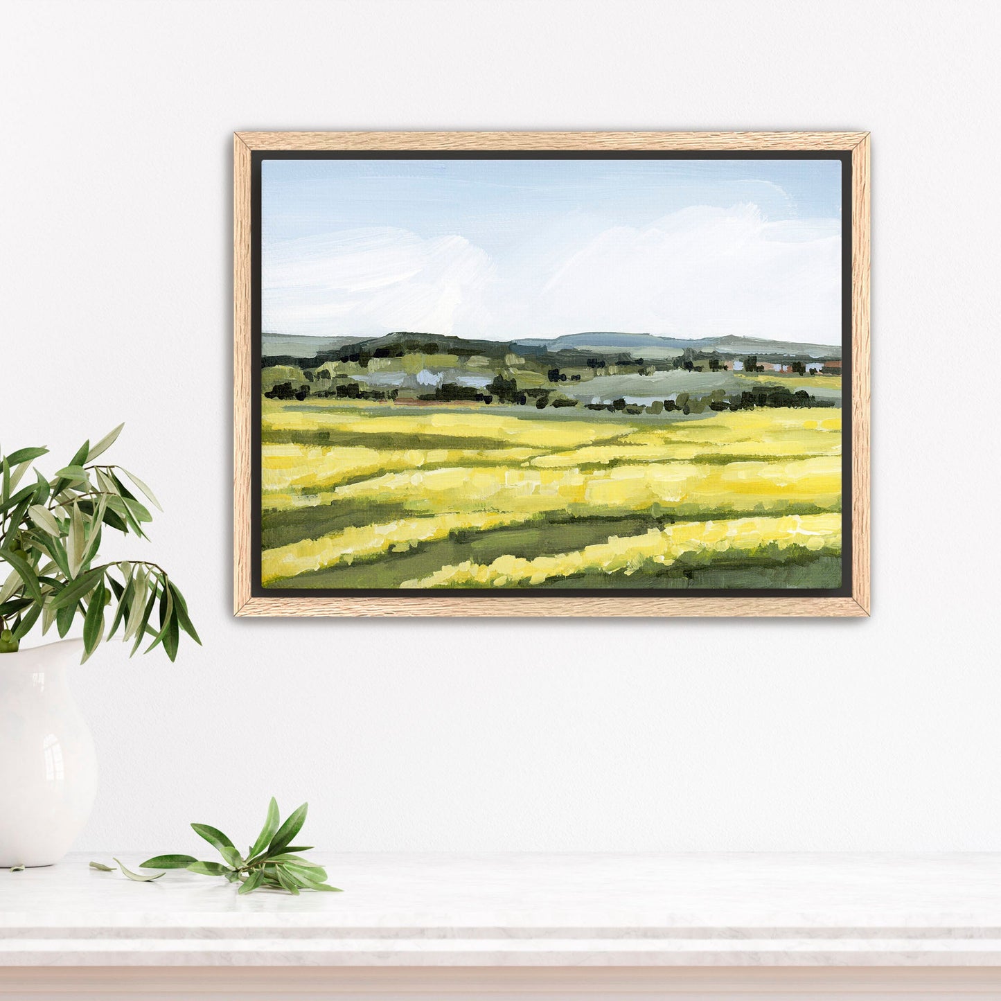 ’Blooming Fields’ Art Print - Stretched Canvas / 8x10 in / Oak Frame - Germany Landscape Wall - Artwork - Europe