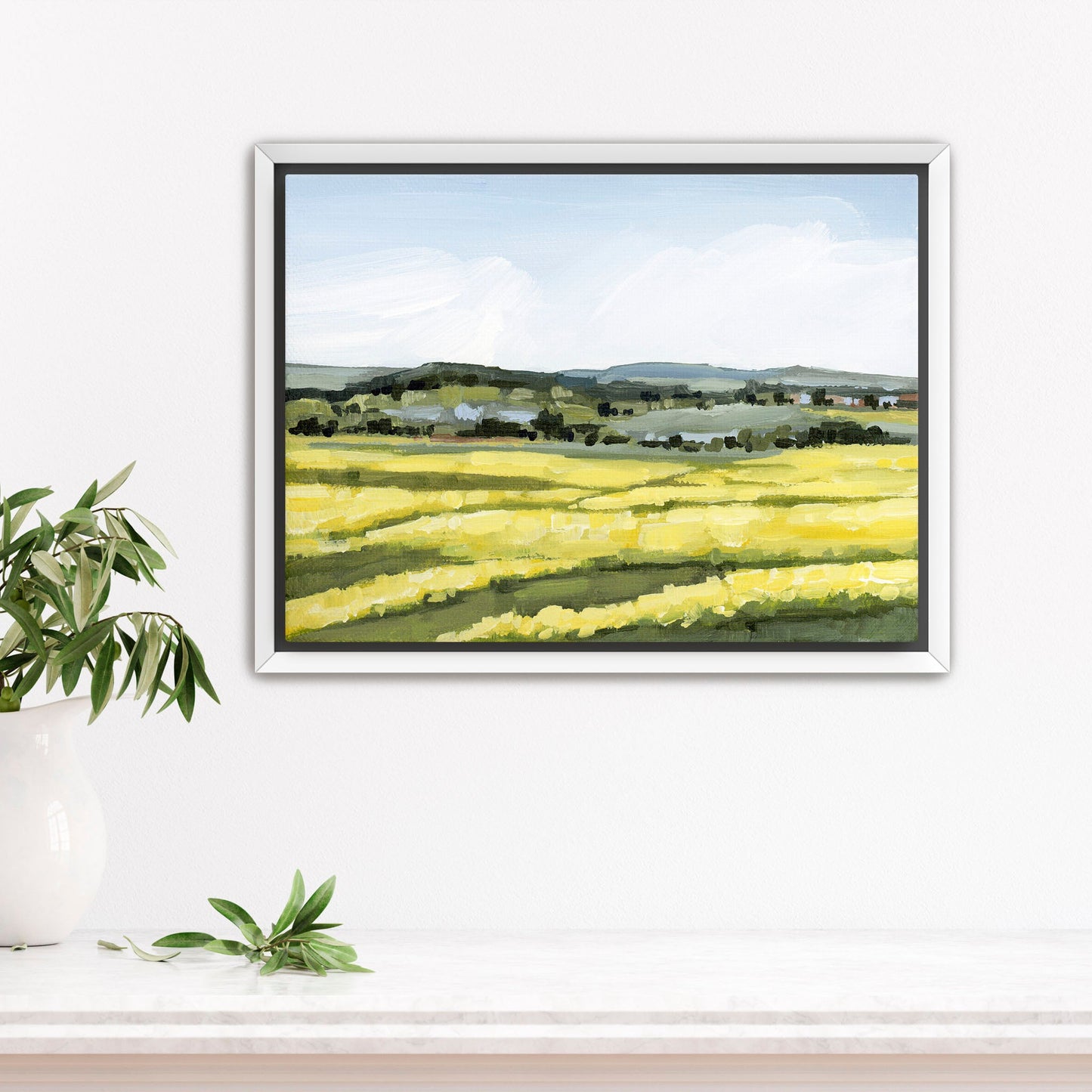 ’Blooming Fields’ Art Print - Stretched Canvas / 8x10 in / White Frame - Germany Landscape Wall - Artwork - Europe