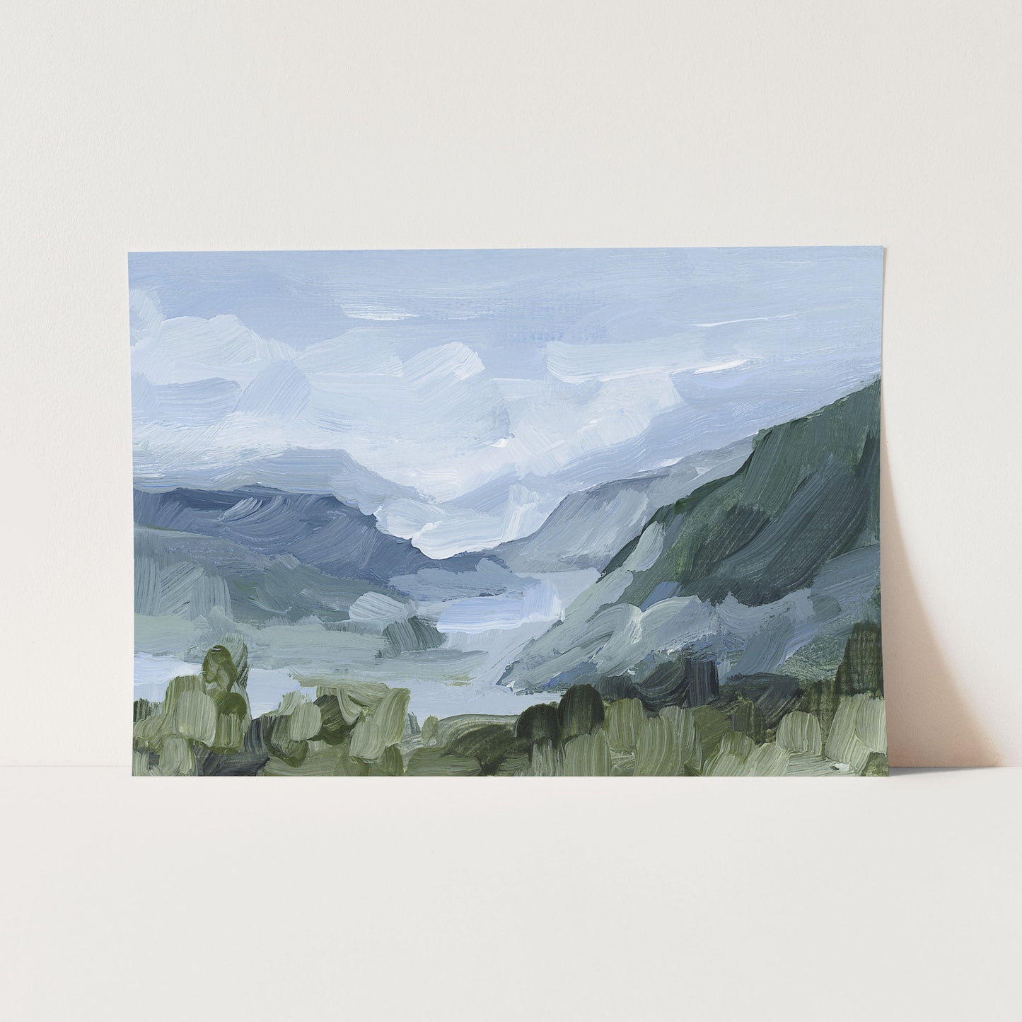 ’Blue Juneau’ Art Print - Paper / 5x7 in / No Frame - Alaska Mountain Landscape - coast - Coastal - coastline